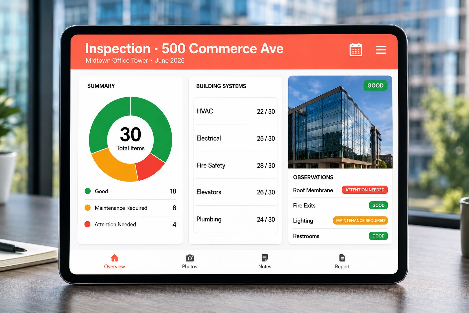 Commercial building being inspected with Home Inspecto