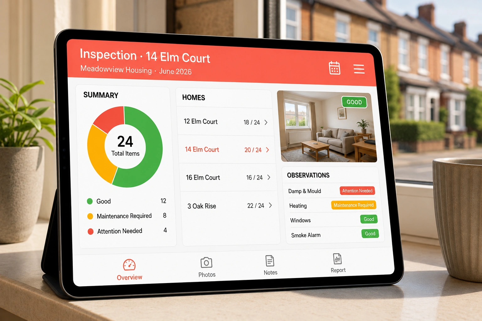 Housing provider inspecting a rental home with Home Inspecto