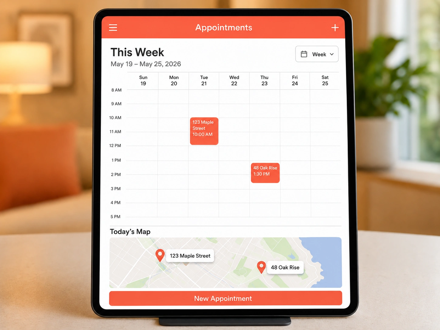 Scheduling inspections on a calendar with repair service orders