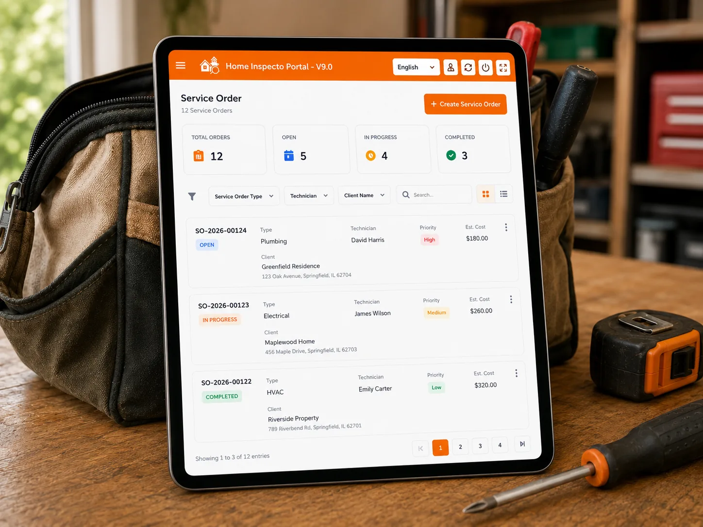 Service orders — from finding to fix