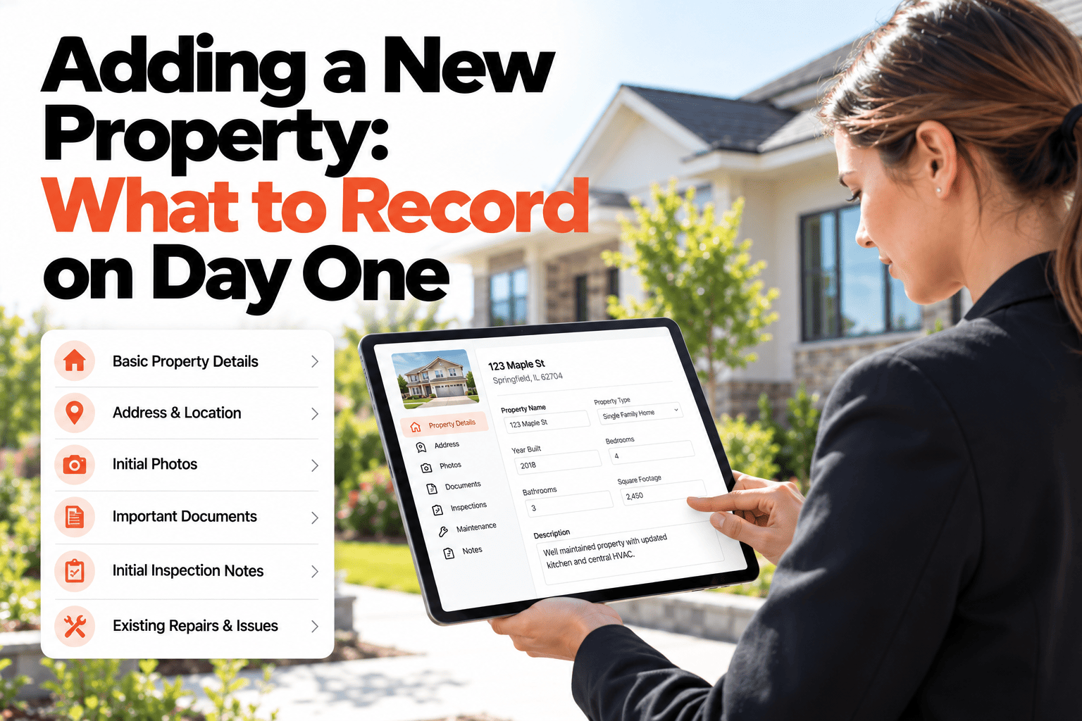 what-to-record-new-property-day-one